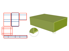 书型翻盖V槽,内盒灰板V槽,内盒裱纸围边