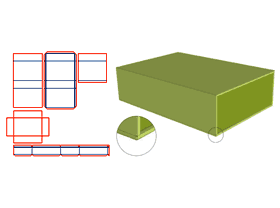 书型翻盖V槽,内盒半穿+裱纸围边,内盒裱纸围边